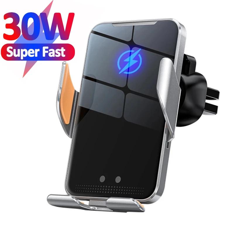 30W Car Wireless Charger Auto Car Mount Phone Holder-PA01067-Veeddydropshipping