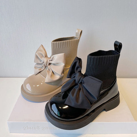 Children Girls Baby Fur Boots Autumn Leather Shoes-TB00177-Veeddydropshipping