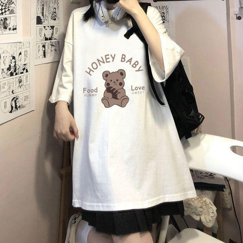 Women T-shirt Japanese Short Sleeve T-shirt-WF00067-Veeddydropshipping