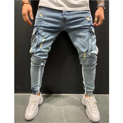 Summer Autumn Thin Slim Regular Fit Straight Jeans Elasticity-MF00519-Veeddydropshipping