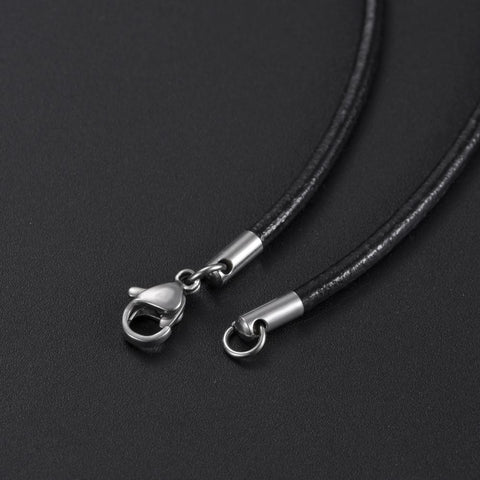 Leather Necklace Chain For Women Men Stainless Steel -JW01224-Veeddydropshipping