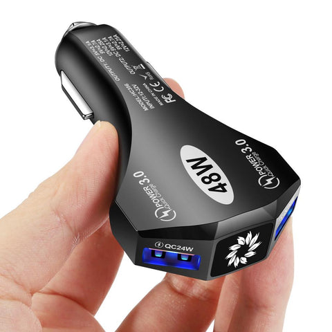 48W 2 Ports Car Charger Quick Charge 3.0 4.0 Mobile Phone Charger-PA01123-Veeddydropshipping