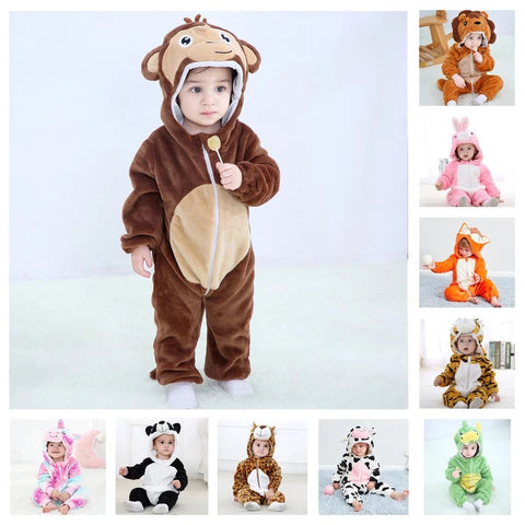 Cute Monkey Lion Animal Cartoon Romper Baby Clothing Long Sleeve Boys Girls-TB00748-Veeddydropshipping