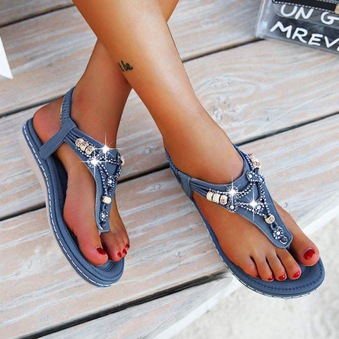 Casual Shoes Bead Slip On Sandalias Sexy Flip-Flop Ladies Shoes-BS00800-Veeddydropshipping