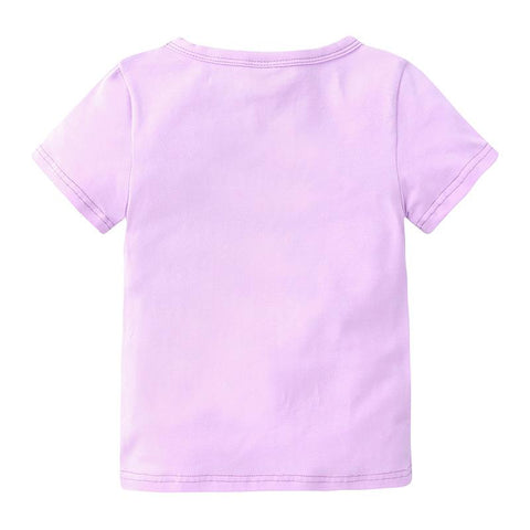 Girls Summer T-Shirt Kids Unicorn Pattern Discoloration Tops Tees-Veeddydropshipping
