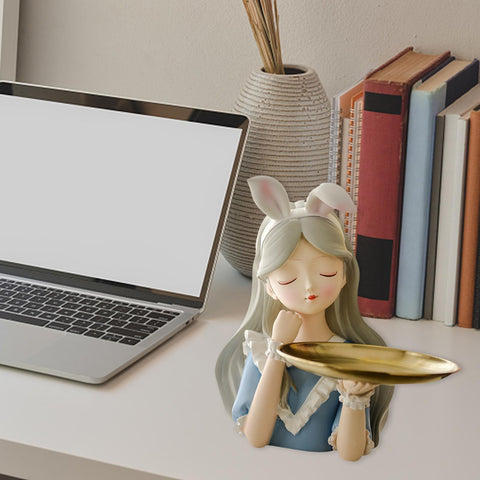 Nordic Girl Statue Candy Storage Tray Figurine Decor-HA00331-Veeddydropshipping