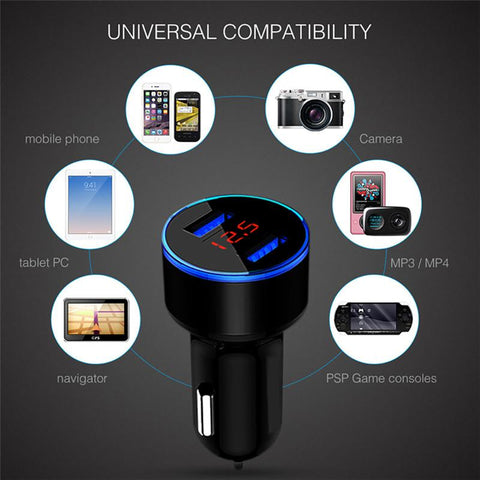 3.1A Dual USB Port LCD Display Car Auto Mobile Phone-PA01181-Veeddydropshipping