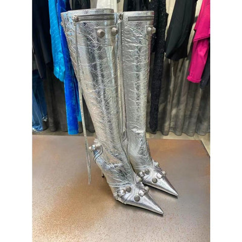Toe High-heeled Boots Paris Fashion Knee-high Boots-BS00960-Veeddydropshipping