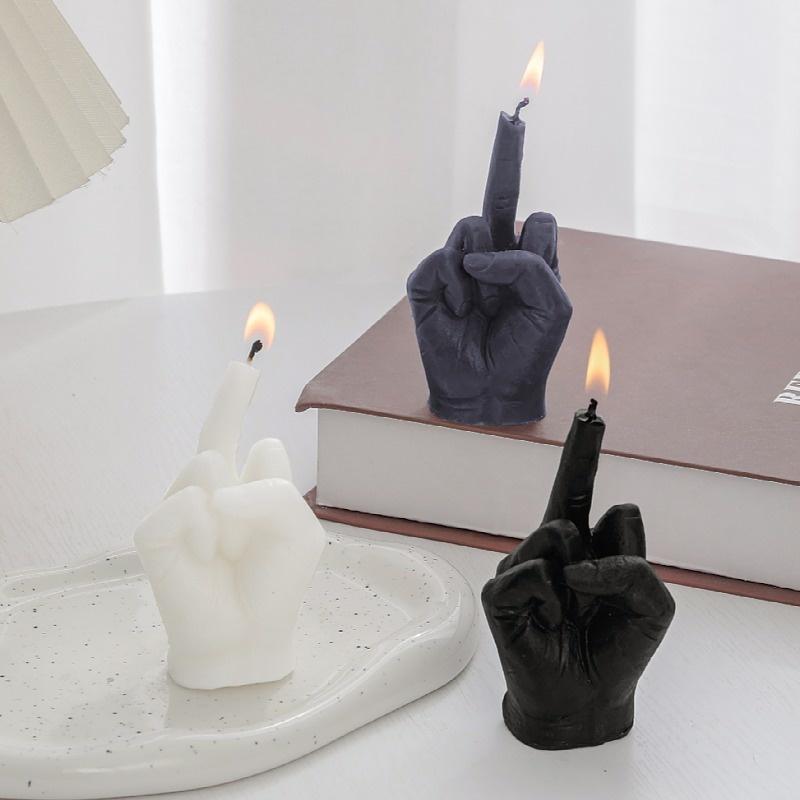 Middle Finger Shaped Gesture Scented Candles-HA00351-Veeddydropshipping