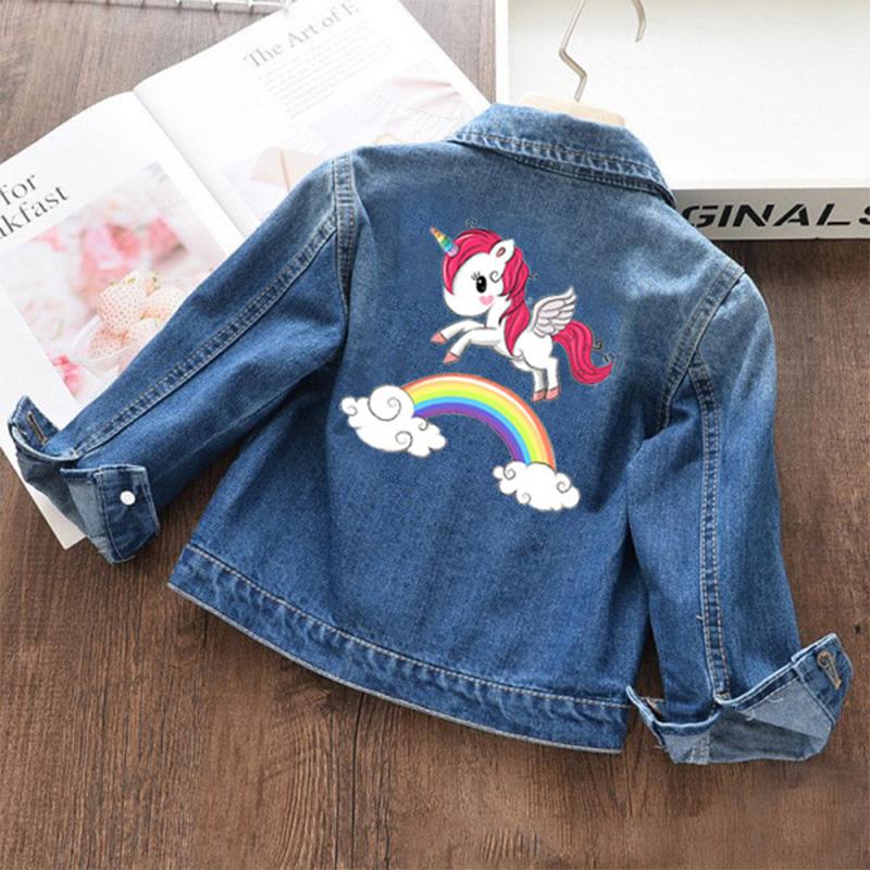 Fashion Girls Cartoon Unicorn Denim Jacket-Veeddydropshipping
