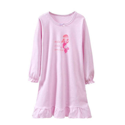 Girl Strawberry Mermaid Design Nightgown Dress Children Pajama-TB01047-Veeddydropshipping