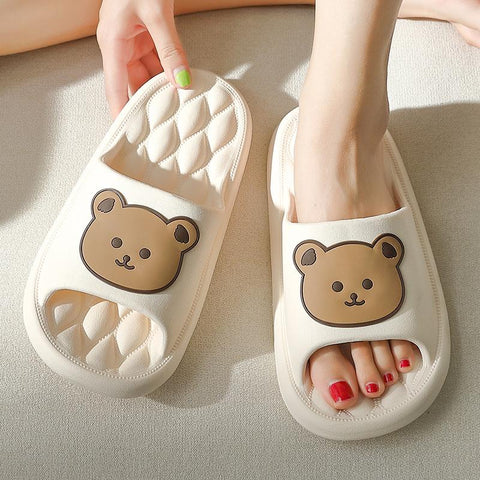 Thick Flats Platform Beach Slides Soft Bath Cartoon