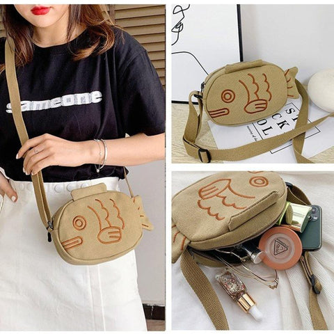 Fish Shape Torebka Listonoszka Portable Zippered Small Purses-BS00392-Veeddydropshipping