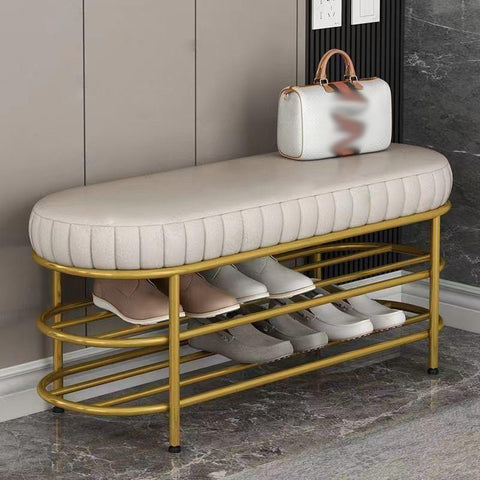 Nordic Wrought Iron Shoe Changing Stool-HA01586-Veeddydropshipping