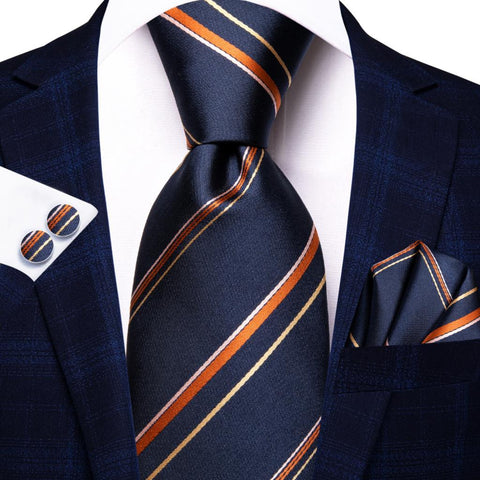 Men Classic Party Wedding Pocket Square Cufflinks Luxury Tie Set-JW01305-Veeddydropshipping