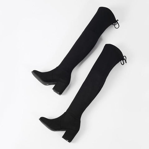 Stretch Female Boots Over the Knee Long High Genuine-BS00940-Veeddydropshipping