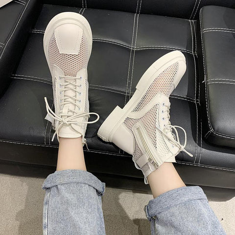 New Breathable Comfortable Zipper Lace Up Women&#39;s-BS01029-Veeddydropshipping