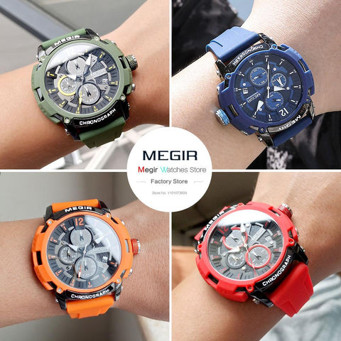 Orange Sport Watches for Men Waterproof Quartz Wristwatch -JW00671-Veeddydropshipping