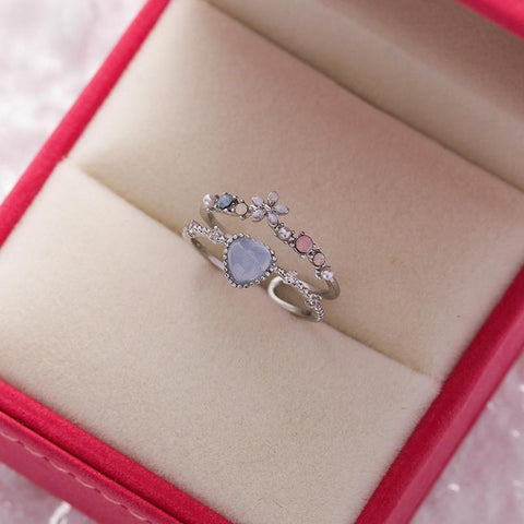 Crystal Zircon Rings Open Rings Wedding Engagement Jewelry  -JW00558-Veeddydropshipping