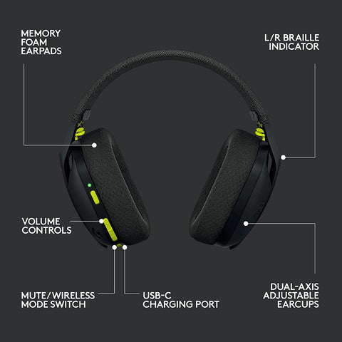 G435 LIGHTSPEED WIRELESS GAMING HEADSET 7.1 Surround Sound Gamer-CE01043-Veeddydropshipping