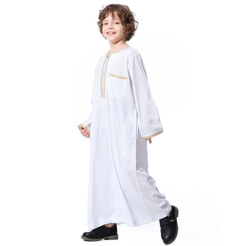 Spring And Autumn Teen Boys Solid Color Long Sleeve Robe Zipper-TB00915-Veeddydropshipping