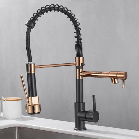 Kitchen sink copper pull kitchen faucet double-TI00607-Veeddydropshipping
