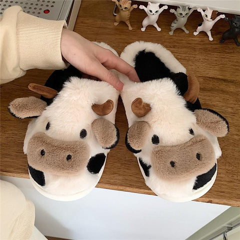 Girls Kawaii Fluffy Winter Warm Slippers Woman Cartoon-BS01245-Veeddydropshipping