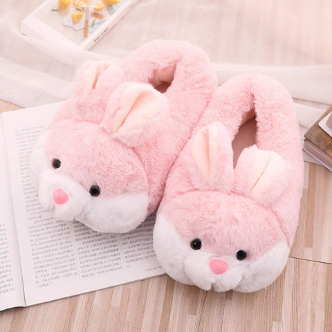 Rabbit Plush Slippers Adorable Warm House Shoes for Bedroom-BS01132-Veeddydropshipping
