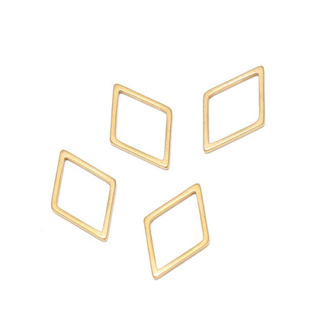 Stainless Steel Pendant Base Rhombus Hollow for Diy Earrings-JW01573-Veeddydropshipping