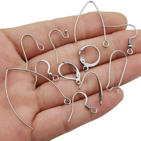 V-shaped Earring French Hooks Findings Ear Hook  Settings Base-JW01592-Veeddydropshipping