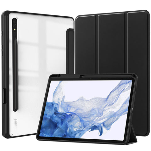 Case Transparent Back Tablet Cover With Pencil Holder-CO00458-Veeddydropshipping