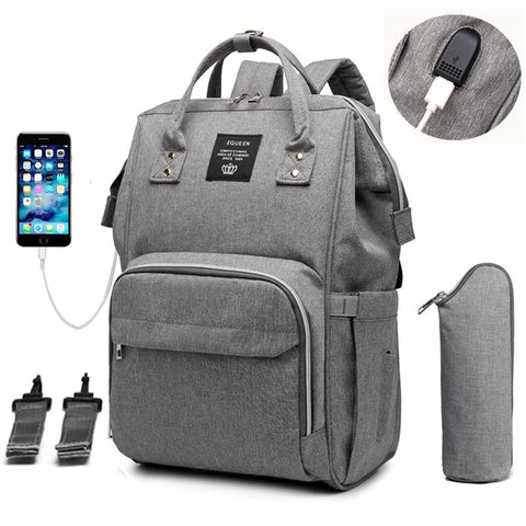 Mummy bag USB Diaper Bag Baby Care Large Capacity Mom Backpack-TB00235-Veeddydropshipping