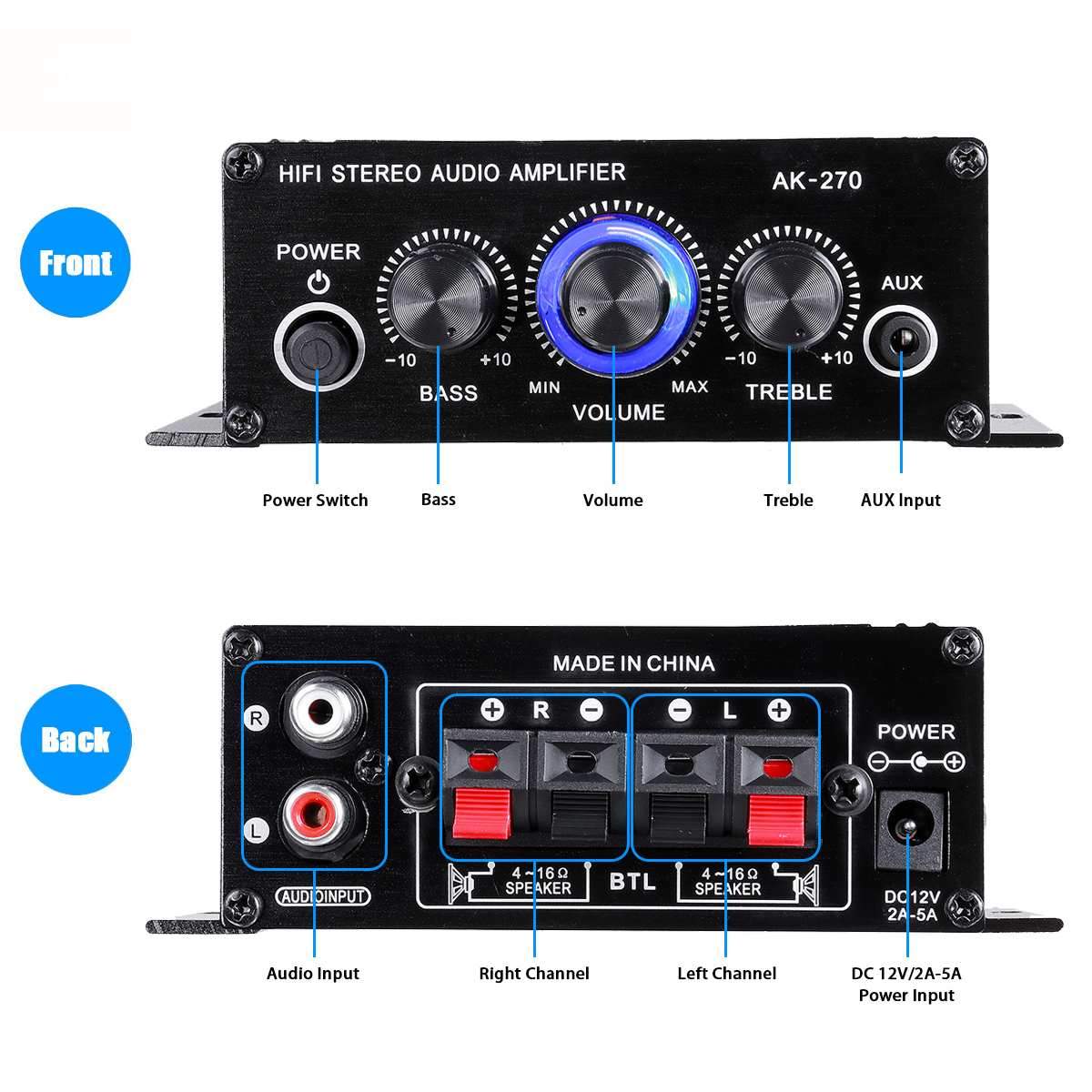 Amplifier Stereo Home BASS Audio Amp-Veeddydropshipping