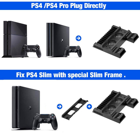 Fans for PS4/PS4 Pro/PS4 Slim Console Vertical Cooling Stand LED Dual Charger PS4-CE01349-Veeddydropshipping