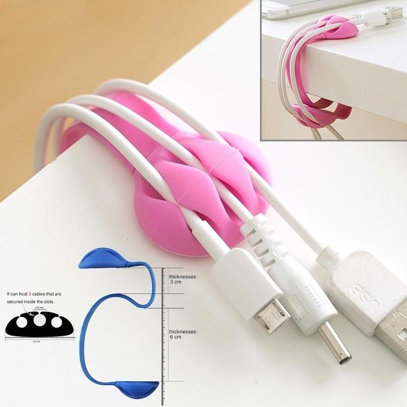 Universal Three Slot Plastic Cord Divider Wire Cable Clips Organizer Holder Fixer Winder-PA00907-Veeddydropshipping