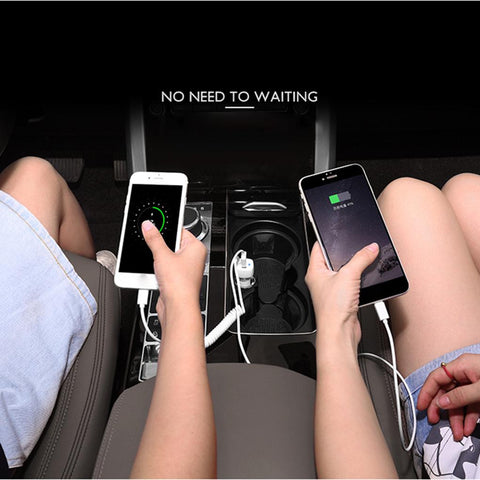 USB Car Charger With Spring USB Cable Cigarette-PA01197-Veeddydropshipping