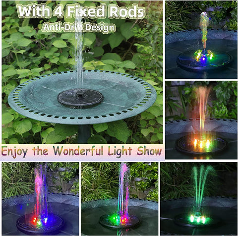 Solar Fountain Water Pump with LED Lights-TI00724-Veeddydropshipping