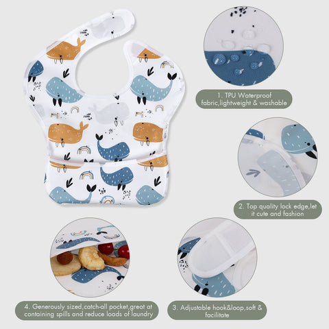 1Pcs Baby Bibs Waterproof Feeding Bibs Unisex Washable Fashion-TB00469-Veeddydropshipping