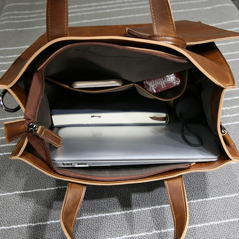 Office Bags Crazy horse Leather Handbag New computer-BS00443-Veeddydropshipping