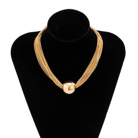 Twisted Chunky Chain Necklace for Women Jewelry -JW01187-Veeddydropshipping