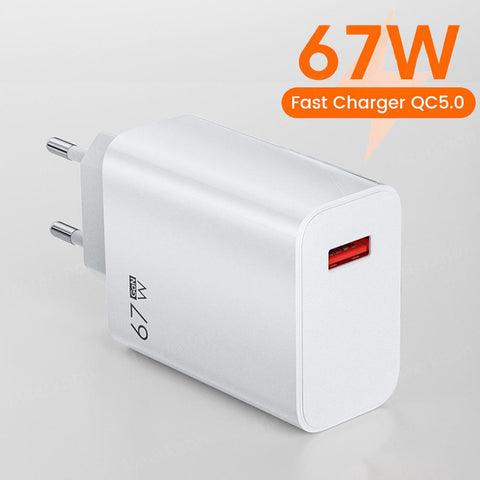 67W USB Charger Fast Charging Charger QC 5.0 Wall Adapter iPad GaN Mobile Phone Charger-PA00357-Veeddydropshipping