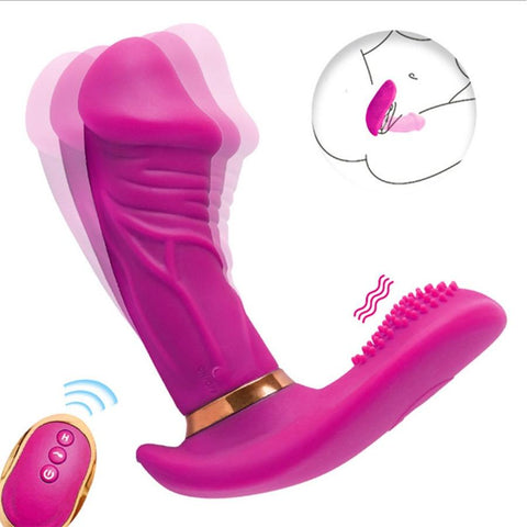 Butterfly Remote Control Female Sexy Toy  Vibrator Massager Sex Toy with Pseudopenis -BH01165-Veeddydropshipping