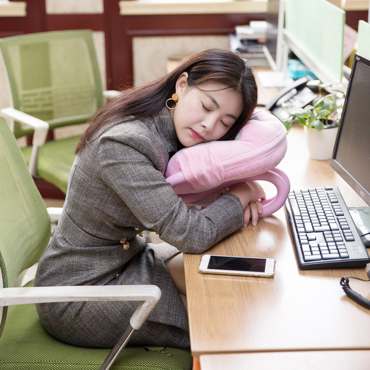 U-Shaped Neck Pillow With Gooseneck Tablet Phone Holder Sleep Cushion With Flexible-PA00597-Veeddydropshipping