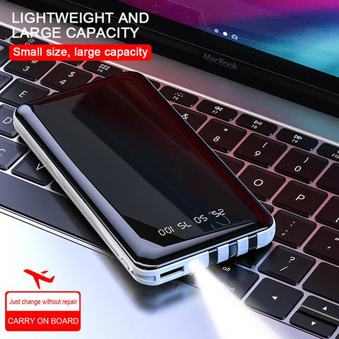 10000mAh Mobile Power Bank Full Screen 3USB Portable Outdoor Emergency Fast Charging External Battery