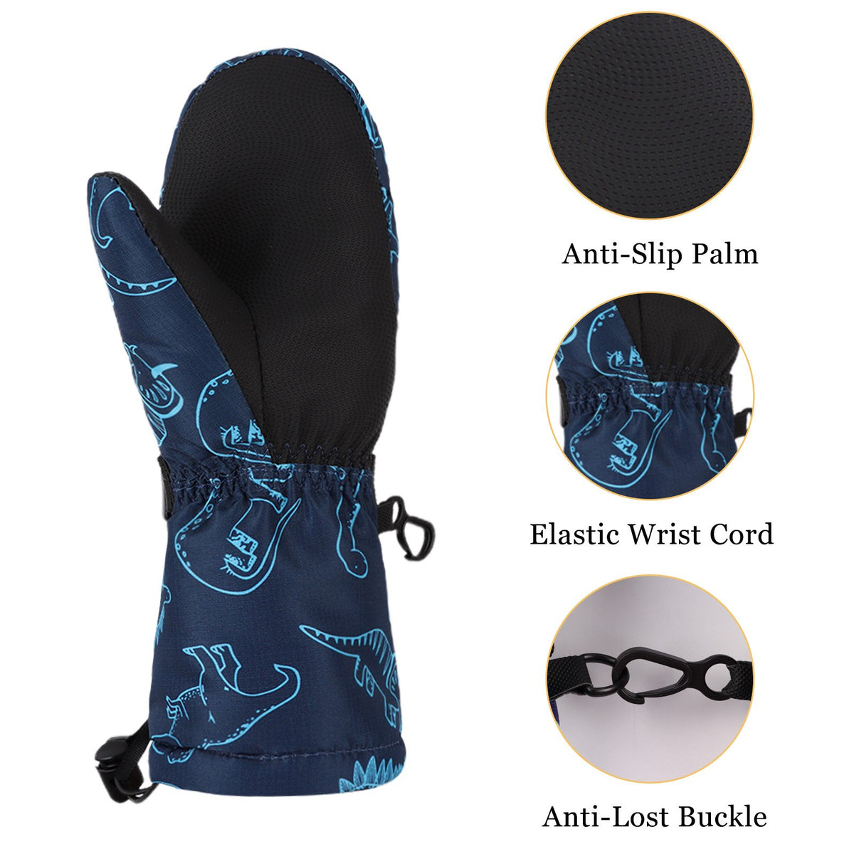 Children Winter Dinosaur Gloves Baby Girls Waterproof Windproof Snow-TB00430-Veeddydropshipping