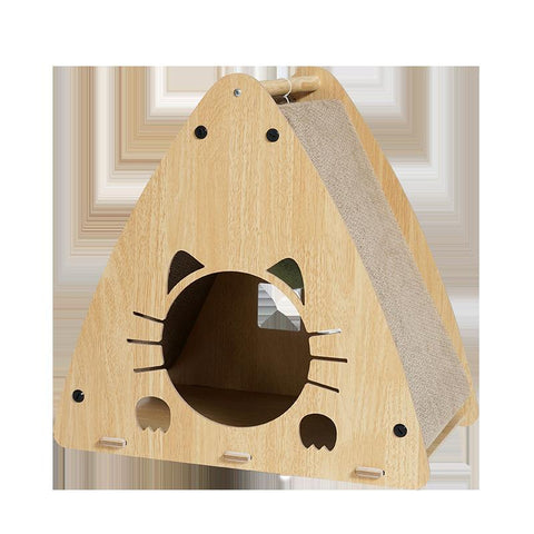 Cat Scratch Nest Cat Supplies Solid Wood-HA01444-Veeddydropshipping