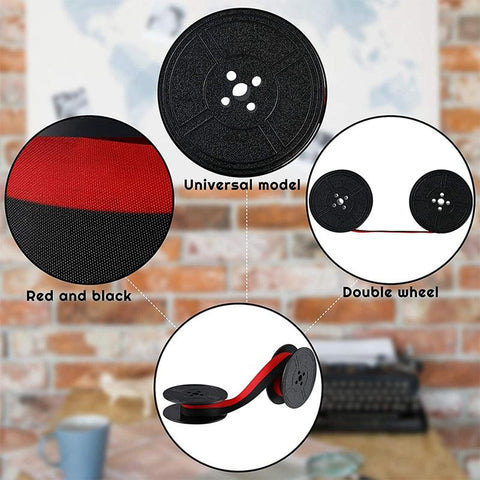 Typewriter Ribbon Twin Spool Typewriter Ribbon Red and Black Twin Spool Replacement Pack -CE00034-Veeddydropshipping