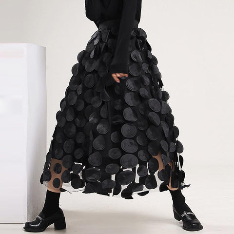 Women Solid Color Elastic Waist Mid-calf A-line Skirt-WF00428-Veeddydropshipping