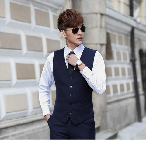 Vest Man Black Formal Businss Vest Arrival Vests-MF01260-Veeddydropshipping