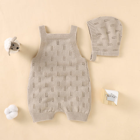 Newborn Baby Rompers Hats Clothes Sets Autumn Winter Solid-TB00299-Veeddydropshipping